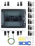 DIHOOL DC überspannungsschutz PV Anlage 2 Strings Solar Anschlusskasten für 2 * 600W Solarmodule Balkonkraftwerk, 40A 1000V DC Trennschalter