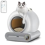 Katzenklo Selbstreinigend Katzentoilette Groß XXL 68L, Automatisches Katzenklo mit Müllsäcken, Niedriger Einstieg mit APP-Steuerung Elektrisches Katzenklo, für 2 Katzen Cat Selbstreinigendes Katzenklo