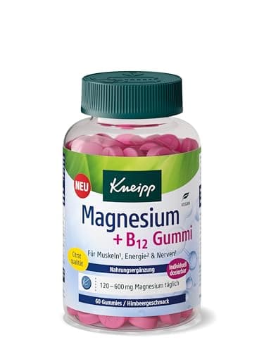 Kneipp Magnesium + B12 Gummies - Citratqualität - Für Muskeln, Energie und Nerven - vegan - 60 Stück