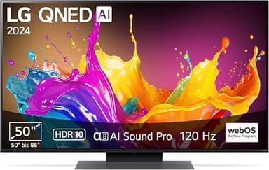 LG 50QNED86T6A TV 50" (127 cm) QNED Fernseher (α8 4K AI-Prozessor, webOS 24, HDR10, bis zu 120Hz) [Modelljahr 2024]
