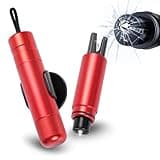 Sosayet 2 In 1 Gurtschneider Notfallhammer - 2 Stück Hammerdex Glasbrecher - Notfallhammer Auto mit Gurtschneider - Aufgerüstet Emergency Rescue Tool - Sicherheitshammer Auto fürs Bus, PKW, LKW (Rot)