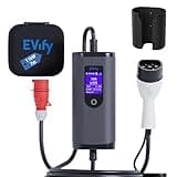 EVify Mobile Wallbox CEE 16A auf Typ 2 11KW 3-Phasig 7M, Ladegerät Ladeleistung einstellbar, Mobile Ladestation, Starkstrom Ladekabel für E Auto