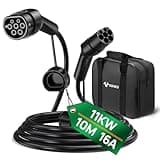 GONEO Typ 2 Ladekabel 11kW 10M 16A Ladekabel Elektroauto Typ 2 3 Phasig Mode 3 für E Auto EV/PHEV Typ 2 auf Typ 2/CSS2 EV Ladekabel mit Tragetasche