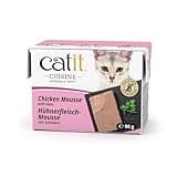 Catit Cuisine - Premium Nassfutter für Katzen - Mousse mit Hühnerfleisch und Schinken, Alleinfuttermittel, 90g, getreidefrei, hoher Fleischanteil