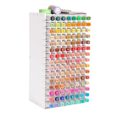 Iswawo Marker Stifte Organizer Schreibtisch, Stifthalter für Aufbewahrung Bleistifte Buntstifte Marker Kleine Künstler Schminktisch Aufbewahrungsbox aus Holz für Zuhause Büro Schule (120 Steckplätze)