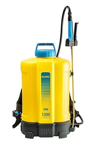 GLORIA Akku Rückensprüher Pro 1200 li-on | 12 l Drucksprüher für Pflanzenschutz & Unkrautvernichter | Bequeme Tragegurte | Gartenspritze ohne Pumpen | Kompatibel mit BOSCH 18V Akku, separat erhältlich