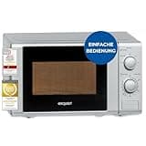 Exquisit Mikrowelle 20L, 700 Watt, Einfache Bedienung, 25,5cm Drehteller, 5 Leistungsstufen, Timer, Auftaufunktion, 2 Drehregler, MW 802 silber