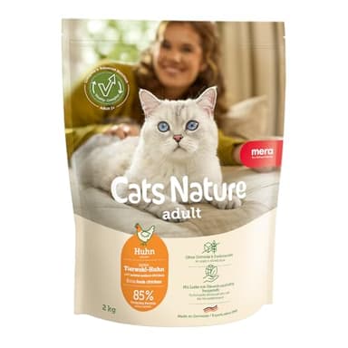 MERA Cats Nature Huhn Premium Katzenfutter Trocken 400g | Getreidefrei & zuckerfrei | Adult Katzen Trockenfutter hoher Fleischanteil | Dry Cat Food