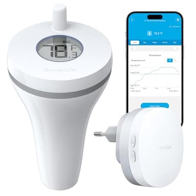 GoveeLife WLAN Pool thermometer mit App, Schwimmendes Funk Poolthermometer Digitale mit Wasserdichtigkeit nach IPX7, Benachrichtigungsalarm, Temperaturmesser für Badewanne, Aquarium und Spa