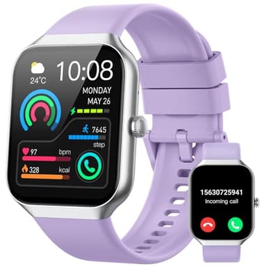 Jugeman Smartwatch Damen Herren mit Telefonfunktion, 1.96" Fitnessuhr mit Herzfrequenz SpO2 Schlafmonitor Schrittzähler Uhr IP68 Wasserdicht Smart Watch mit 113+Sportmodi, Sportuhr für Android iOS