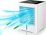 Klimaanlage Mobil, 470ml Wassertank Mini Ventilator Leise mit 3 Geschwindigkeiten, 3-in-1 USB Mobile Klimaanlage, Persönlich Luftkühler mit Timerfunktion, geeignet für Haus, Zimmer und Büro