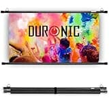 Duronic BPS60 16:9 Projektorleinwand, Beamerleinwand 60 Zoll, Heimkino mit 4K Full HD 3D, Rolloleinwand 1.0 Gain, Beamer Leinwand für Wandmontage, Filmnacht, Videoleinwand für Büro Schulen