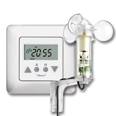 Vestamatic WiSo Time Control 50 im Set mit Kristall-Messstation Markisensteuerung, Drucktaste, Metall, AUF-AUF-AN, Transparent