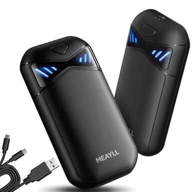 Handwärmer Wiederaufladbar 2er Pack, Magnetischer Taschenwärmer mit LED Anzeige & 6000mAh Akku, 3 Heizstufen Elektrischer Wärmer für Outdoor & Winter, Geschenk für Frauen & Männer