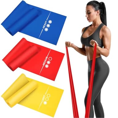 Fitnessband 3er-Set 2m lang Fitnessbänder Widerstandsbänder in 3 Stärke, Gymnastikband Resistance Band Trainingsband für Crossfit, Muskelaufbau, Yoga, Pilates für Männer und Frauen
