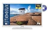 TELEFUNKEN XH24SN550MVD-W 24 Zoll Fernseher/Smart TV (HD Ready, HDR, Triple-Tuner, 12 Volt, DVD-Player) - 6 Monate HD+ inklusive [2023], Weiß