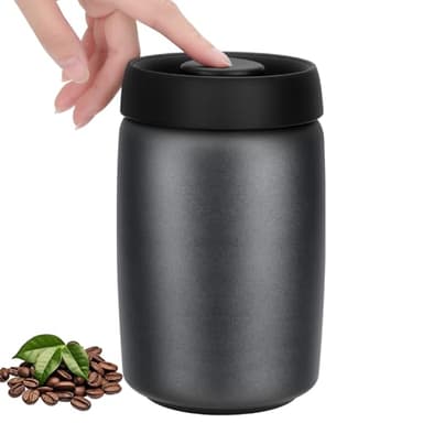 VINATO 1.2L Edelstahl Kaffeedose Vakuumbehälter für Kaffee, Tee oder Lebensmittel – Luftdicht, Aromaschutz, Kaffeebohnen behälter,Vakuum Kaffeedose