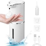 Automatisch Schaum Seifenspender, 380ml Elektrischer Seifenspender mit Sensor Infrarot, USB Wiederaufladbar, IPX5 Wasserdicht für Küchen,Bad,Schule,Hotel