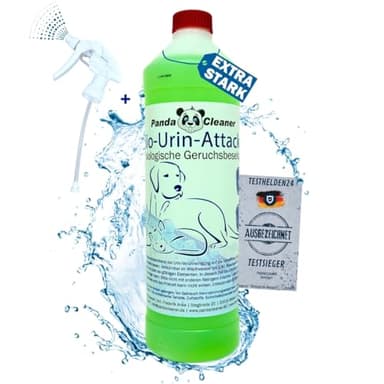 PandaCleaner Bio Urin Attacke gegen Katzenurin Hundeurin & Tiergerüche - Mittel gegen Katzenurin - 1000ml Konzentrat zum Uringeruch entfernen - Mikroorganismen Reiniger
