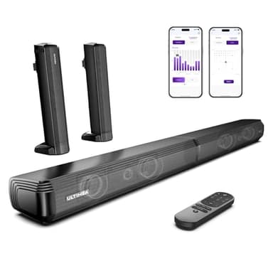 ULTIMEA 2.2 Soundbar für TV Geräte, VoiceMX, App-gesteuerten, 100W Teilbare 2-in-1 TV Soundbar, TV Lautsprecher mit 3 EQ-Modi, Bass Einstellbare, Bluetooth 5.3, ARC/Opt/Aux, Apollo S40 Pro, 2025