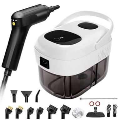Dampfreiniger, Hochdruck Dampfreiniger Handgerät, Steam Cleaner mit 3-Stufig Verstellbarem Griff, Vielseitiger Handdampfreiniger für Boden, Polster, Möbel, Haushalt, Auto, Boden, Küche, Bad