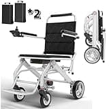 ByteTecpeak D01 Ultraleichter Elektrischer Rollstuhl, Faltbar und Tragbar, mit Zwei 12Ah Lithium-Ionen-Batterie bis zu 40KM zurücklegen, Nur 14,1 kg, Tragfähigkeit 150KG, Flugzeugtauglich