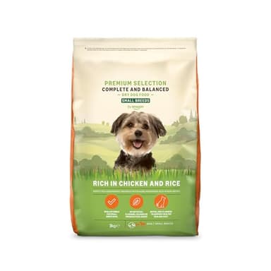 by Amazon Hundefutter für ausgewachsene Hunde (Adult) kleiner Rassen, Fein zubereitetes Trockenfutter reich an Huhn und Reis, 3 kg (1er-Pack)(Zuvor eine Marke von Lifelong, gleiches Produkt)