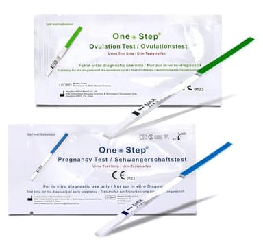 One+Step Kombipaket 40 x Ovulationstest und 10 x Schwangerschaftstest - Fruchtbarkeitstest für Frauen - Ovulationstest für Eisprung