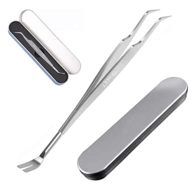 EasyULT 2 in 1 Profi Zeckenzange, Zeckenpinzette und Zeckenhaken, aus Hochwertigem Edelstahl Problemlos Zecken Entfernen, Zeckenentferner für Mensch, Hunde, Katzen(mit Aufbewahrungsbox)