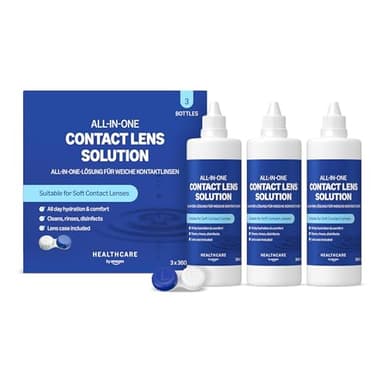 Amazon Basic Care All-In-One Lösung für weiche Kontaktlinsen, 360ml, 3er-Pack