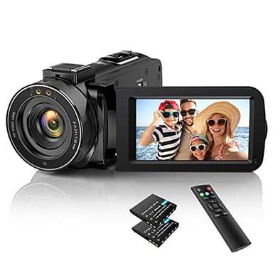Videokamera Camcorder 1080P 30FPS 36MP Vlogging Kamera Recorder für YouTube, Digital Camcorder mit IR Nachtsicht 3.0 '' IPS-Bildschirm 16X Digital Zoom, Digitalkamera mit Fernbedienung, 2 Batterien