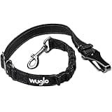 30-95cm Wuglo Hundegurt fürs Auto - Hunde Anschnallgurt für Kindersicherheitssitz - Hakenriegel & Sicherheitsgurtschnalle - Verstellbarer Universal-Hundeanschnaller (Schwarz)