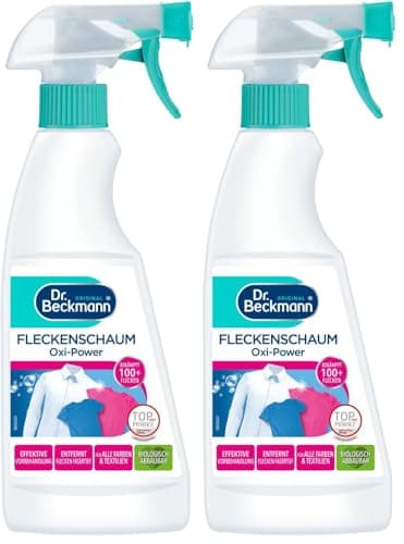 Dr. Beckmann Fleckenschaum Oxi-Power | Fleckentferner | Vorwasch- Spray | für alle Textilien & Farben | 500ml (Packung mit 2)