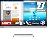 Lenovo L27i-40 | 27" Full HD Monitor | 1920x1080 | 100Hz | 300 nits | 4ms Reaktionszeit | IPS-Panel | HDMI | VGA | AMD Radeon FreeSync | integrierte Lautsprecher | entspiegelt | 4,3kg | grau