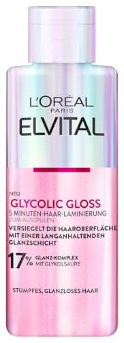 L'Oréal Paris Elvital Glycolic Gloss 5 Minuten Haar-Laminierung für glanzloses und stumpfes Haar, Glossing zum Verbessern der Haarqualität und für mehr Glanz, Haarversieglung mit Glykolsäure, 200ml