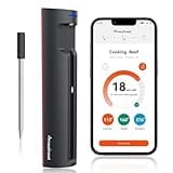 Meatmeet Pro Fleischthermometer mit WLAN und Bluetooth, App-Überwachung mit Timer und Alarm, IP67 wasserdicht und ölbeständig, kabelloses Fleischthermometer für BBQ, Backofen, Grill, Küche, Drehspieß
