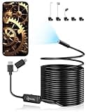 Endoskopkamera mit Licht, Ferdiiz 1920P HD Endoskop-Kamera Handy mit 8 LED, Wasserdichtes IP67 Inspektionskamera, Kein WLAN Erforderlich Kanal-Kamera für Android & iOS, Tablet - 32.8 ft/10 m