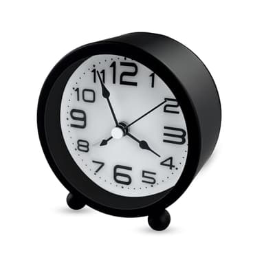 Gentpovth Wecker Analog Leise Ohne Ticken, Metall Schwarz Groß Zahlen, Lautlos Nachttisch Tischuhr, Quarz-Uhrwerk Sweep, Batteriebetrieben Tragbarer Wecker für Schlafzimmer Wohnbereich Büro Reisen