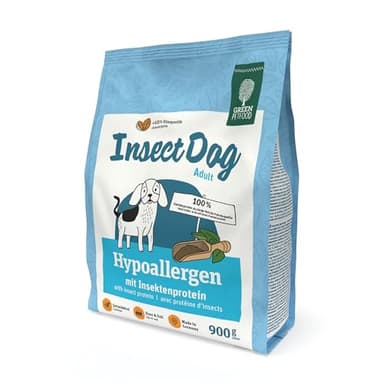Green Petfood InsectDog Hypoallergen mit Insekten (5 x 900 g) | Adult | Premium Trockenfutter für ausgewachsene allergische Hunde | getreidefrei | nachhaliges Hundefutter | German Quality | 5er Pack