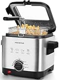 Aigostar Fritteuse, Mini Fritteuse, Temperaturkontrolle und Sichtfenster,Easy Clean, Edelstahl-Korb, 1,5 Liter groß,1000W