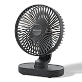 OCOOPA Ventilator Automatisch Oszillierend Leise 30db, 16.5CM, 4000mAh Akku und USB Tischventilator mit Starkem Luftstrom, 4 Geschwindigkeiten Tragbar Klein Lüfter für Büro, Zuhause, Camping, Outdoor