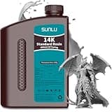 SUNLU 14K 3D Drucker Resin, Überlegene Präzision Textur Harz, Schnell Aushärtendes 405nm UV Harz, Glatte Matte Oberfläche, 3D Harz für Die Meisten LCD/DLP/SLA 3D Resin Drucker, 2000g.(Dunkel Grau)