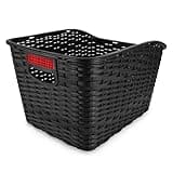 PEUZ 27L Unisex Fahrradkorb hinten Groß zum Transport von Gepäck Stabiles Kunststoffnetz, wetterfest und rostfrei, Schwarz