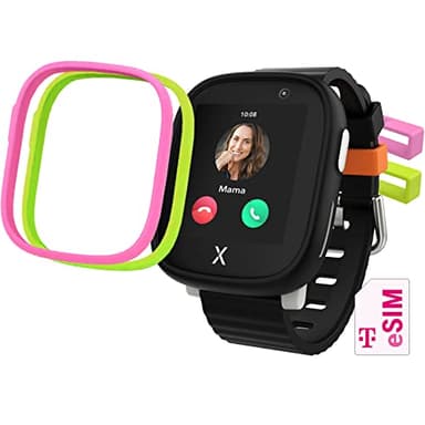 Deutsche Telekom Xplora Kids Watch X6 Play eSIM GPS-Smartwatch für Kinder mit SOS-Taste, Standort-Anzeige, Telefon & Sprachnachrichten | per App mit Smartphone der Eltern verbunden | schwarz