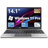 Gezoon 14.1" Laptop 8gb Ram 256gb SSD Windows 11 Pro, Laptop Computer Celeron N4020C, Notebook Full HD 1920x1080 2,4G/5G WiFi, BT4.2, 4K Video, 5000 mAh für Arbeit, Studium und Unterhaltung