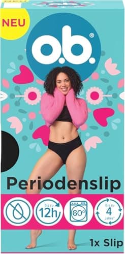 o.b. Periodenslip Größe M/L, wiederverwendbare Periodenunterwäsche bei starker Periode, Menstruationsunterwäsche für bis zu 12 Stunden Auslaufschutz, auch erhältlich in den Größen XS/S, XL/XXL