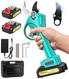 Akku Astschere, Profi 33mm Bürstenlose 800W Elektrische Gartenschere mit 2x2000mAh 21V Lithium-Akkus, Leistungsstarke, 6-8h Laufzeit,Akku Schere für Obstbäume, Weinreben,Gartenschnitt, Zweige