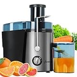 Panana Entsafter, 1000W Entsaftermaschine mit 3-Zoll-Füllschacht, Zentrifugal-Entsafter für Obst und Gemüse, leicht zu reinigen, aus Edelstahl, BPA-frei