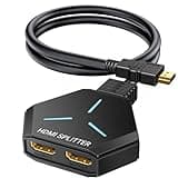 KiWiBiRD HDMI Splitter 1 in 2 Out HDMI Verteiler 2 Monitore Gleichzeitig HDMI Duplikator 4K @ 60Hz 3D 2160p 1440p 1080p HDCP, Kompatibel mit PS5 PS4 TV Box Fernseher Gaming PC Laptop Projektor