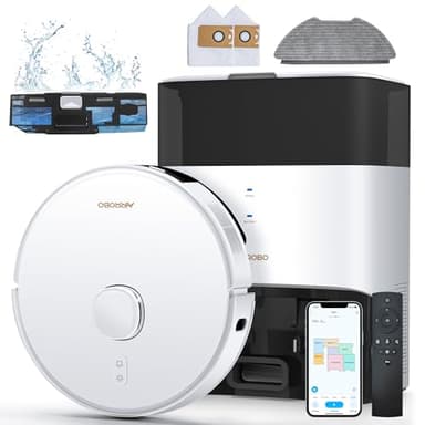 AIRROBO GT21 Saugroboter mit Wischfunktion, 3.5L Staubsauger Roboter mit Absaugstation, 180Min Laufzeit, LiDAR Navigation, Starke Saugkraft, APP Steuerung, Ideal für Teppich und Tierhaare